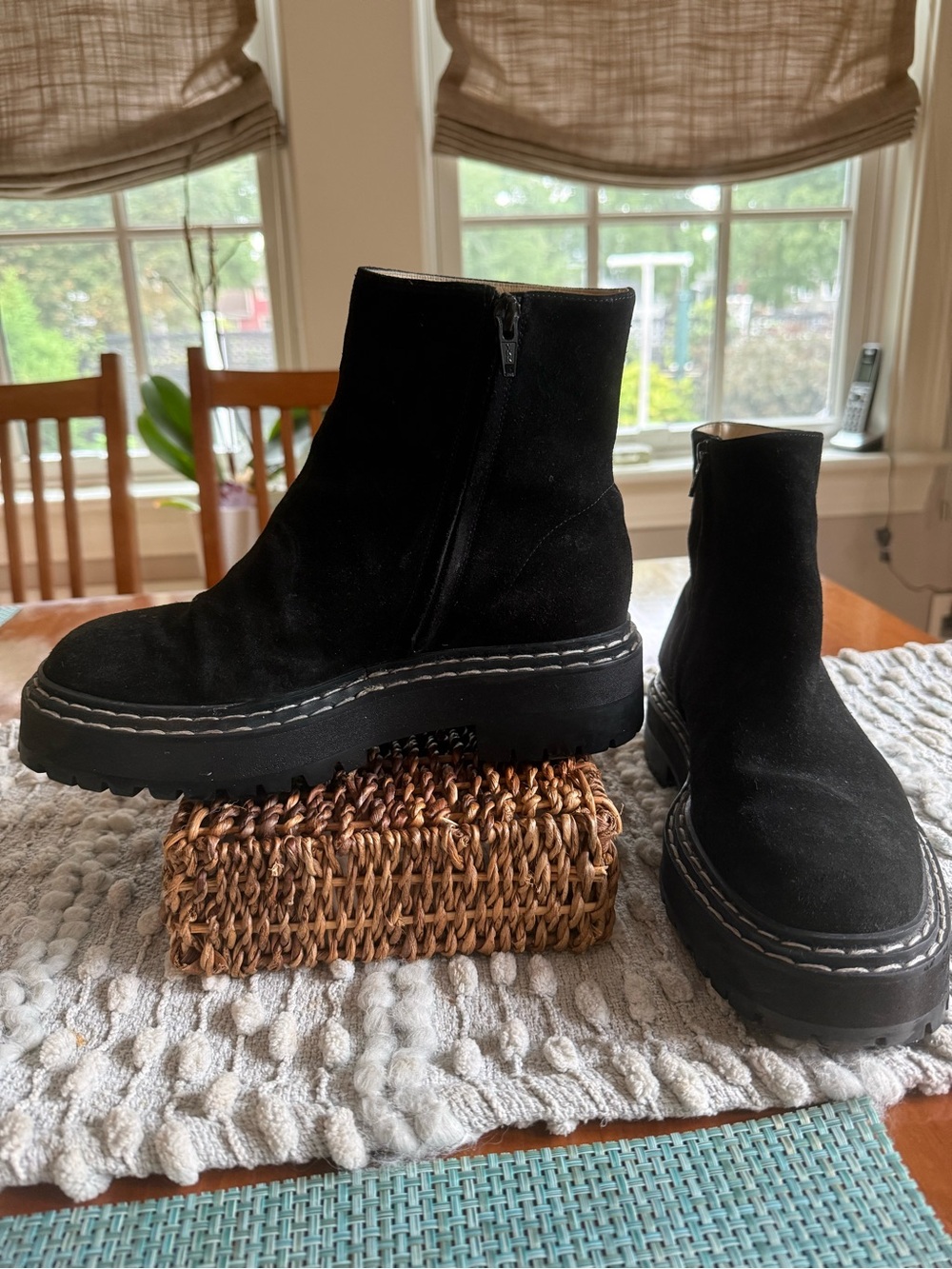 Proenza Schouler Black Suede Platform Ankle Boots